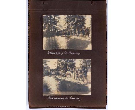 World War One, The Imperial German Army on the Eastern Front.&nbsp;An officer’s album of 79 original b/w and sepia photograph