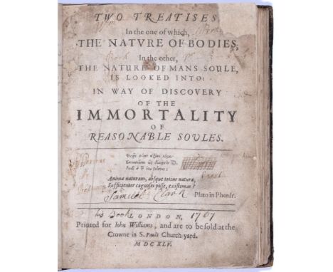 [Digby (Sir Kenelm)], Two Treatises. In the one of which, The Nature of Bodies; In the other, The Nature of Man’s Soule (sic)