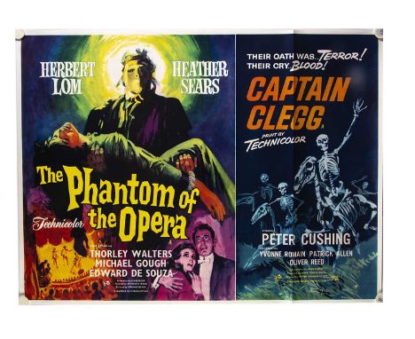 Captain Clegg / Phantom Of The Opera Quad Poster, UK Quad Poster for this Early Sixties Hammer Double Bill - rolled with ligh