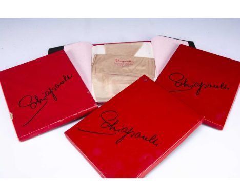 Vintage Schiaparelli Stockings, three sets of Stockings, all wrapped, unworn and in Schiaparelli Boxes