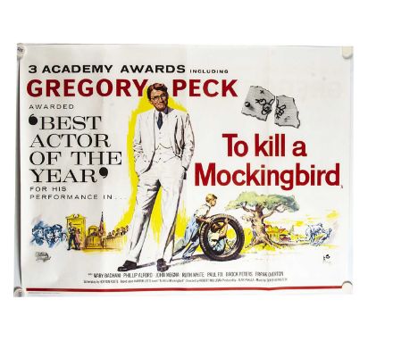 To Kill A Mockingbird (1964) Quad Poster, UK Quad poster for this film starring Gregory Peck based on the Harper Lee Novel - 