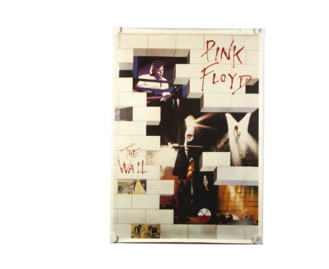 Music Posters, six posters comprising Pink Floyd - The Wall (86cm x 61cm approx - blue tac marks to corners, otherwise very g