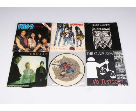 7" Singles, approximately seventy 7" Singles of various genres with artists including Kiss, Electric Chairs, The Jam, Samson,