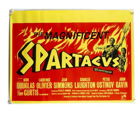 Spartacus (rr1960) Quad Poster, UK Quad poster for the re-release of this Roman Empire Epic starring Kirk Douglas, Laurence O