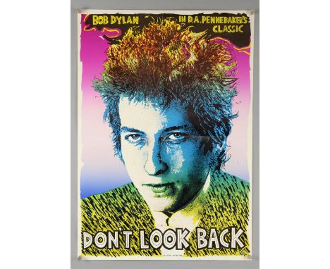 Bob Dylan - Don't Look Back (1970's) UK Poster for the documentary, folded, 17 x 25 inches.   