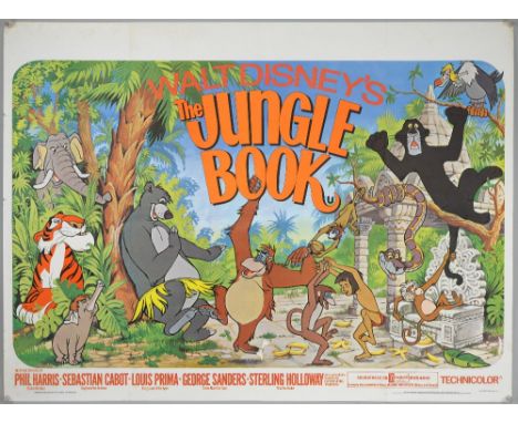 Walt Disney's The Jungle Book (R-1975) British Quad film poster, folded, 30 x 40 inches.      