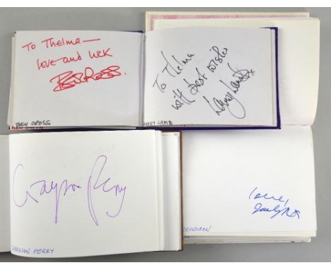 Autographs - 170+ signed pages in autograph albums Film and TV including Keeley Hawes, Richard Briers, Lynda Bellingham, Mart