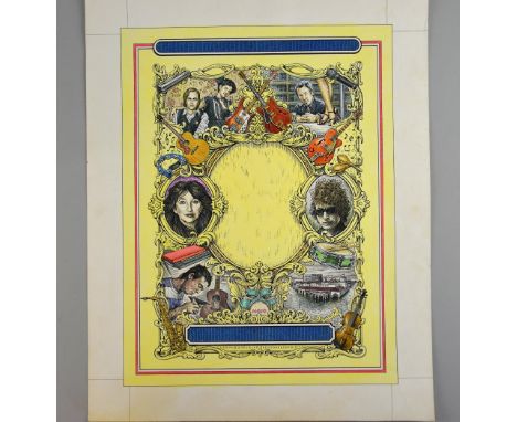 Mojo Music Magazine - Original mixed media artwork from a 2005 cover, featuring Bob Dylan, Pete Doherty, Bruce Springsteen & 