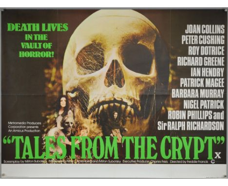 12 British Quad film posters including Tales From The Crypt, Q The Winged Serpent, The Gate, Killer From Outer Space Klowns, 