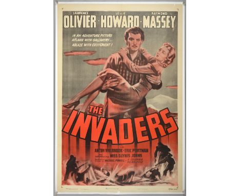 The Invaders (R-1949) One Sheet film poster, linen backed, 27 x 41 inches.      