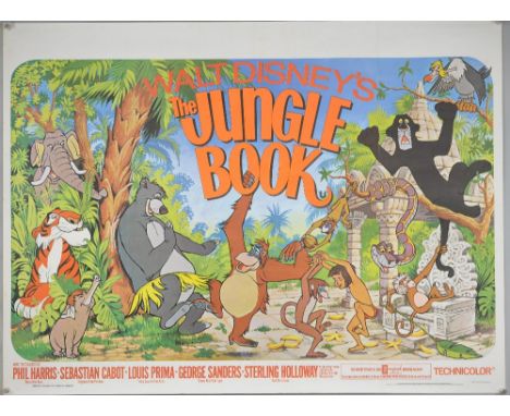 Walt Disney's The Jungle Book (R-1975) British Quad film poster, folded, 30 x 40 inches.      