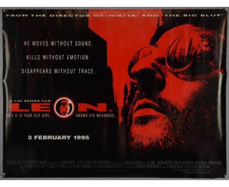 Leon (1994) Advance British Quad film poster and Italian One-Panel film poster, Thriller starring Jean Reno, Natalie Portman 