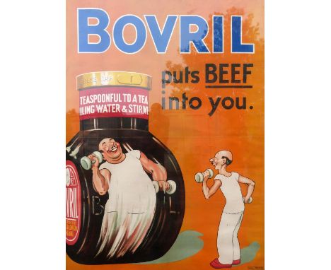 † Bovril 'Put's Beef Into You' - Vintage advertising poster, by Will Owen, design No 2556, framed, 60 x 80 inches.Provenance: