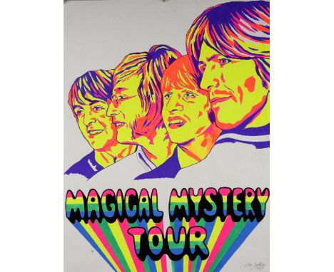 The Beatles - 'Magical Mystery Tour', 1969, original music poster artwork by John Judkins. Signed and dated, 1969, flat, 78 x