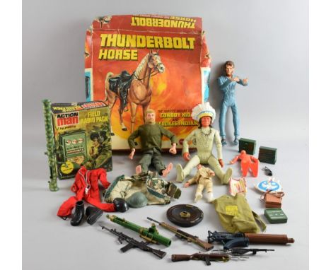 Marx Toys made ' Thunderbolt ' action figure Horse, boxed, Indian Cherokee, Action man figures, clothes and accessories.