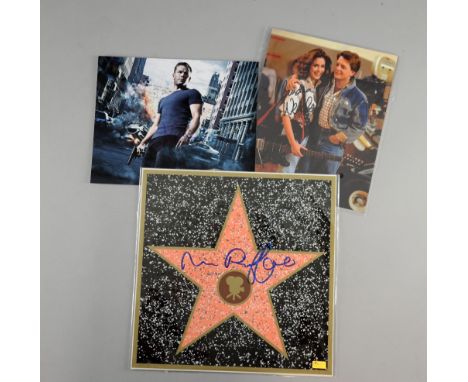 Autographs - Two signed photographs, Matt Damon (Bourne) & Claudia Wells (Back To The Future), & Mark Ruffalo signed Walk of 