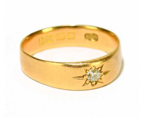 An 18ct yellow gold diamond set ring, gross weight 4.4g.