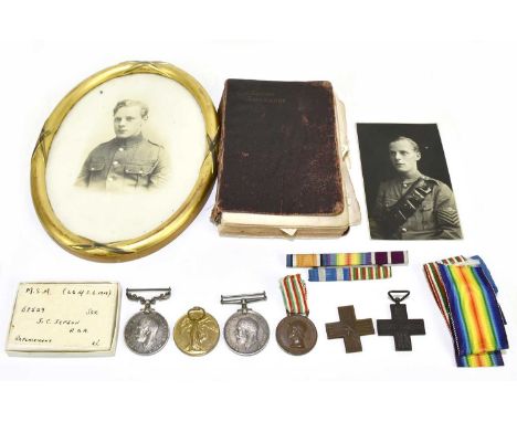 A WWI Meritorious Service Medal group awarded to 58529 Sgt J.C. Jepson R.G.A, comprising REPLACEMENT Meritorious Service Meda
