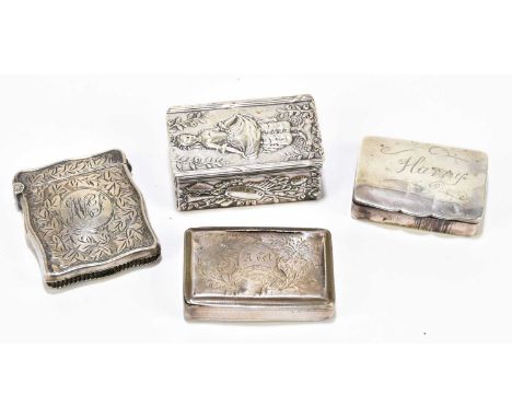 S. BLANCKENSEE &amp; SON LTD; an Edwardian hallmarked silver vesta case, Birmingham 1907, together with two hallmarked silver