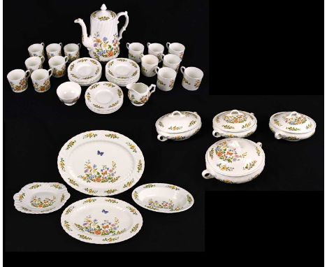 AYNSLEY; an extensive part tea and dinner service in the 'Cottage Garden' pattern.