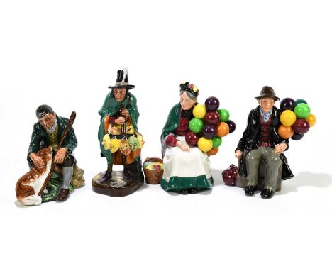 ROYAL DOULTON; four figures comprising HN1315 'The Old Balloon Seller', HN1954 'The Balloon Man', HN2325 'The Master', HN2103