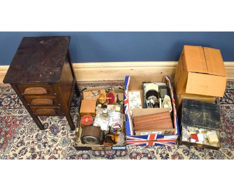 A large assortment of 19th century and later pocket and mantel clock parts, accessories, movements, etc, including three pock