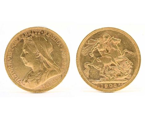 A Victoria full sovereign, 1900, old head.Condition Report: Light wear but good condition.
