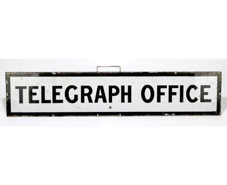 A vintage vitreous enamel 'Telegraph Office' sign, 73 x 15cm.Condition Report: General wear to the edges on both the front an