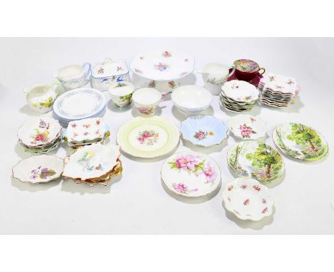 SHELLEY; a collection of bone china to include assorted trinket dishes, tea cups and saucers, cake stands, a butter dish and 