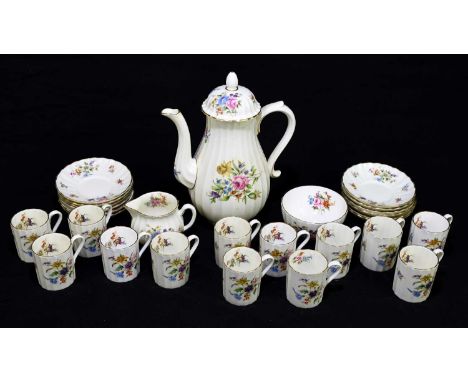 ROYAL WORCESTER; a part coffee service in the 'Roanoke' pattern.