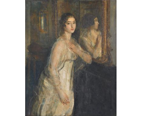 Ambrose McEvoy (British 1878-1927) Miss Violet Henry Oil on canvas 27 x 101cm (50 x 39¾ in.) Painted in 1918.Provenance: The 