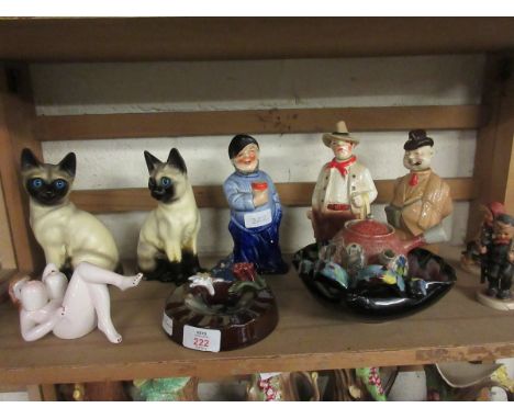 MIXED LOT OF FIGURES NOVELTY SALT AND PEPPER GOEBEL FIGURES AUSTRIAN ASHTRAY ETC (QTY) 