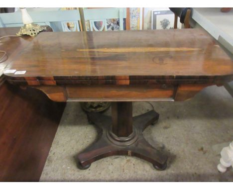 WILLIAM IV ROSEWOOD FOLD OVER CARD TABLE 