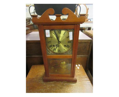 TEAK FRAMED HIGHLANDS MANTEL CLOCK 
