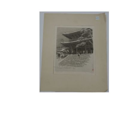 K Hayashi, Japanese, Chionin, Kyoto, signed in pencil 'K Hayashi' (in margin lower right) and titled (in margin lower left), 