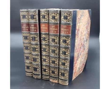 ART JOURNAL:&nbsp;a consecutive run of 5 volumes, 1849-53: numerous steel and wood engraved illustrations, uniform black half