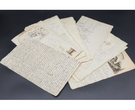 MANUSCRIPT:&nbsp;a group of 22 leaves from a disbound early 19thc album, to include an account of Serampore India dated 1807 