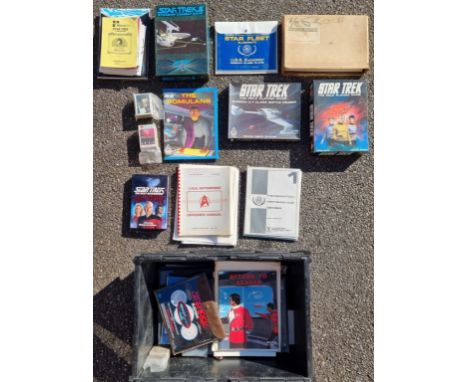 STAR TREK:&nbsp;a quantity of books, board games, fanzines, blueprints and other memorabilia related, in large crate. (Box)