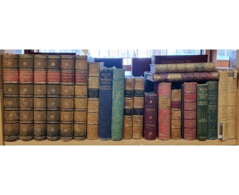 MISCELLANEOUS BOOKS:&nbsp;a quantity across one shelf, leather and cloth bindings, to include an Arthur Rackham illustrated A