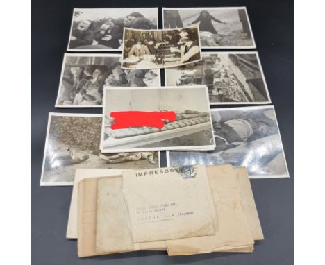 SPANISH CIVIL WAR:&nbsp;a group of 8 disturbing contemporary press photographs of scenes following fascist bombing in Spain: 