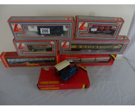 OO gauge model railway to include boxed Lima 205109M BR Tank Engine, boxed Lima rolling stock x 3, boxed HOrnby rolling stock