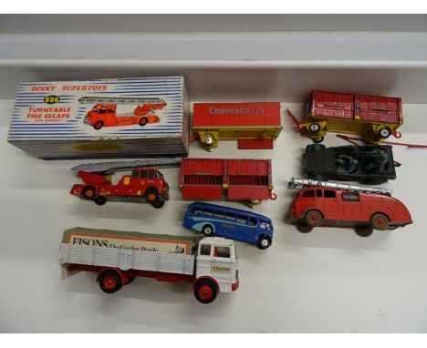 Eight diecast model vehicles to include Crescent King Size No 15 in Dinky 956 box, Corgi Chipperfield Circus x 3, Dinky Merce