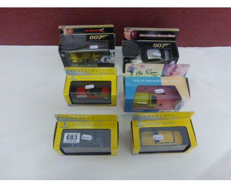 Six boxed Corgi  including 05101 BMW 750i Tomorrow Never Dies and 04601 GYROCOPTER You Only Live Twice and Corgi Classics 044