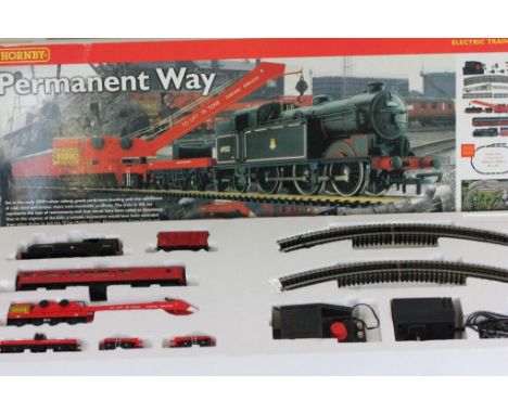 Boxed Hornby OO gauge R1029 Permanent Way train set, complete with engine & rolling stock