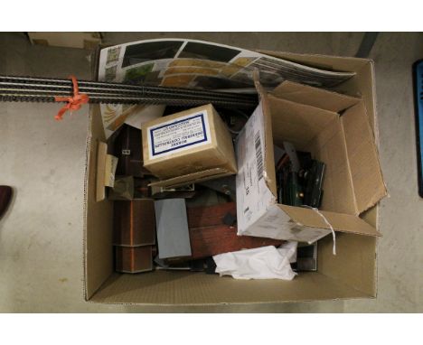 Collection of OO gauge model railway to include trackside buildings, engines, rolling stock, etc