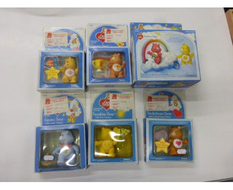 Kenner Factory Prototype - Five boxed/carded Care Bears poseable figures to include Champ Bear, Grams Bear, Tenderheart Bear,