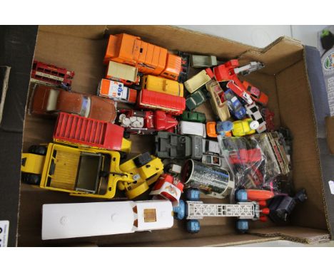 Collection of vintage play worn diecast model vehicles to include Corgi James Bond 007 DB5, Corgi Buick Regal, Husky, Matchbo