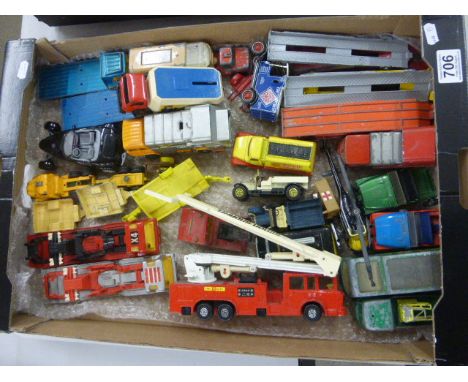 Collection of play worn diecast model vehicles mainly commercials to include Corgi & Matchbox (approx 27)