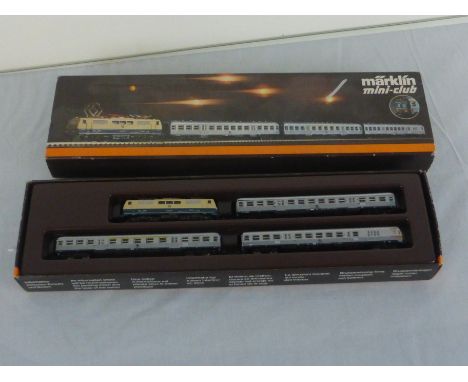 Boxed Marklin Mini Club 8101 engine and coach set N gauge 