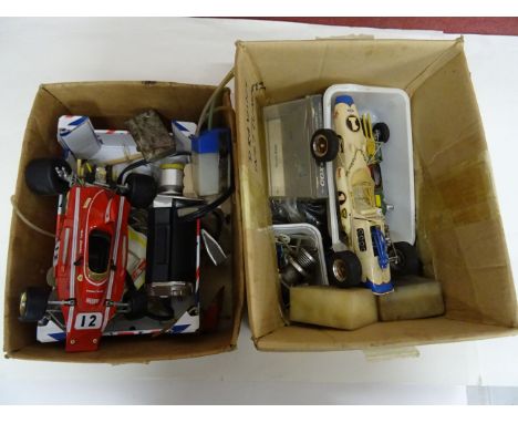 Good group of built model cars and accessories to include model Niki Lauda racing car, Start starter engine etc